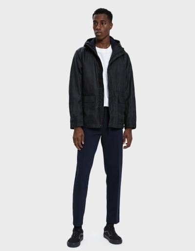 Norse Projects Nunk Waxed Cotton Parka In Black Watch Check
