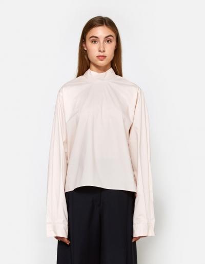 Mm6 Maison Margiela Parachute Poplin Top In Powder