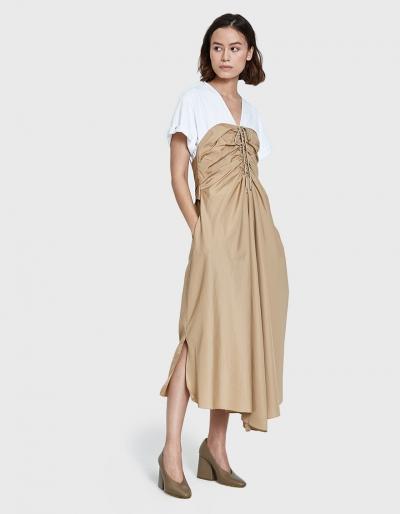 3.1 Phillip Lim Cap Sleeve Gathered Front Dress