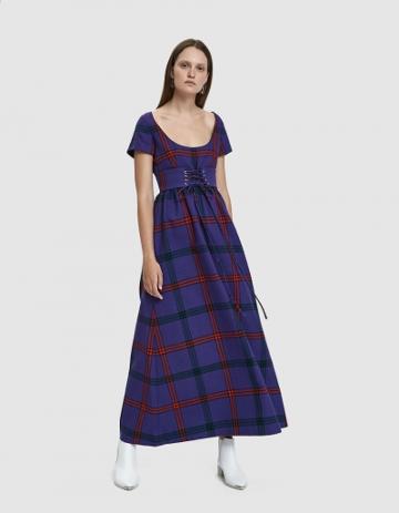 Priscavera Belted Tartan Dress