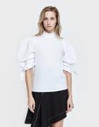 Paper London Rose Top In White Cotton