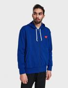 Comme Des Gar Ons Play Play Zip Hooded Sweatshirt In Navy