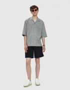 Lemaire Convertible Collar Shirt In Grey