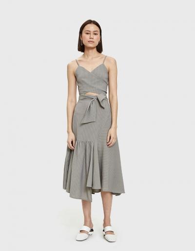 Farrow Sol Midi Skirt In Grey Blue