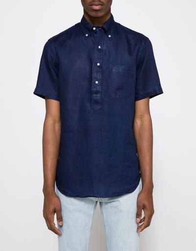 Gitman Brothers Vintage S/s Linen Indigo Popover