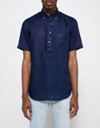 Gitman Brothers Vintage S/s Linen Indigo Popover