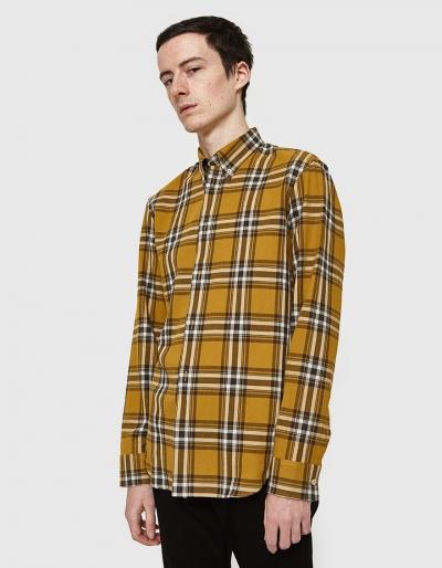 Maison Margiela Slim Fit Check Button Down Shirt