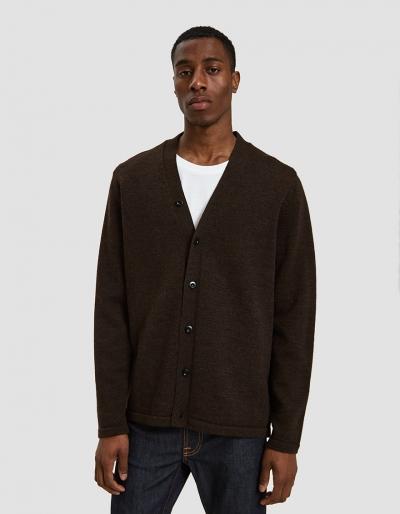 Mhl Mhl High Break Cardigan In Dark Brown