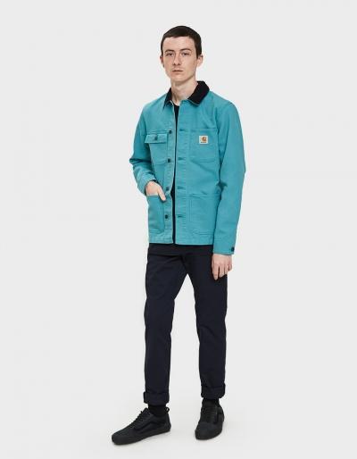 Carhartt Wip Michigan Chore Coat In Soft Teal / Dark Navy
