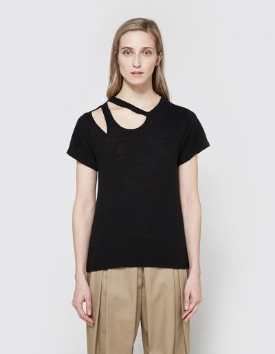Lna Double Cut Tee In Black