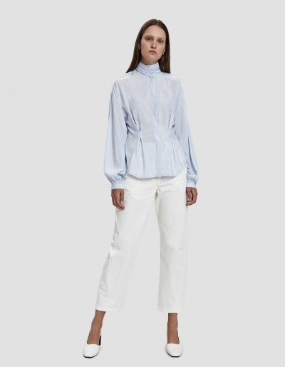 Stelen Katrina Tie Neck Blouse In Blue