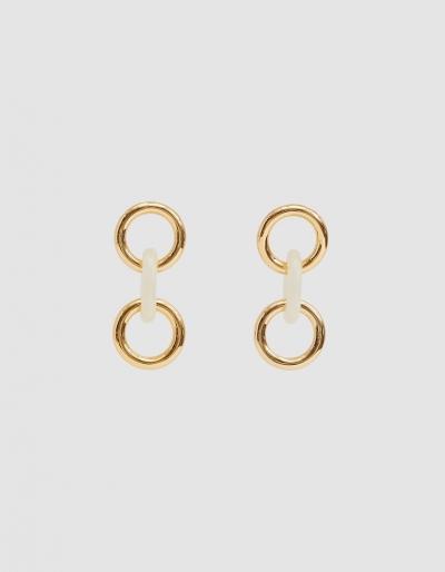 Lizzie Fortunato Triplet Link Earrings In Ivory