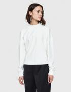 Lemaire Ribbed Long Sleeve Sweater In Chalk