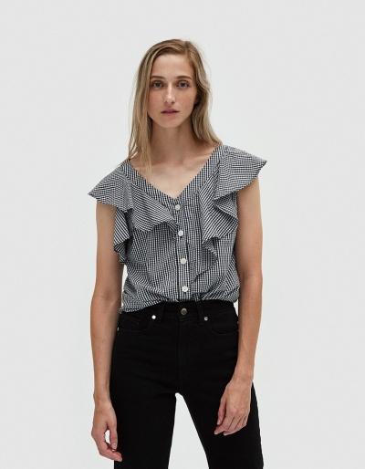 Farrow Gingham Ruffle Top