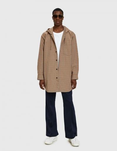 Acne Studios Marques Check Overshirt In Red/orange Check