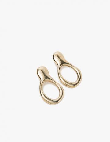 Drift Riot Free Form Earrings In Brass