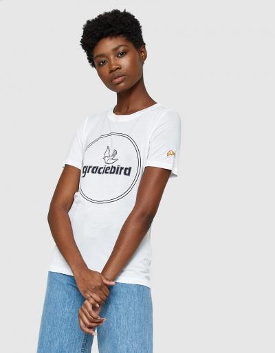 Ganni Perrin Lyocell T-shirt With Graciebird