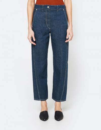 Lemaire Twisted Pants In Jade Blue