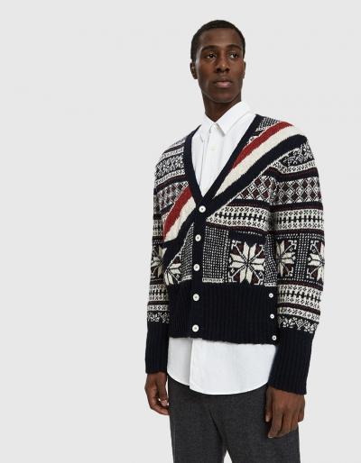 Thom Browne Fair Isle Jacquard Cardigan