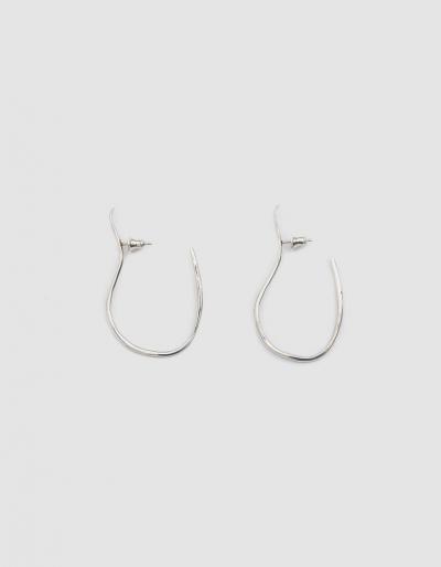 Faris Vinea Hook Silver Earrings