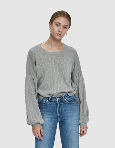 Stelen Jannie Balloon Sleeve Sweater In Grey