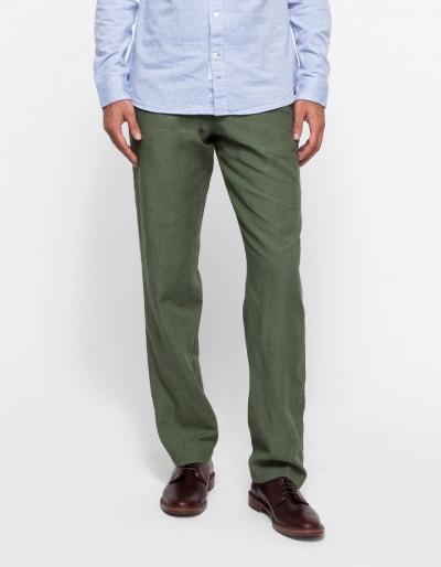 Apolis Linen Civilian Chino Pant In Olive