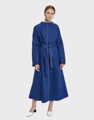 Walk Of Shame Open Back Denim Dress