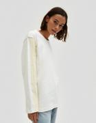 Dima Leu Velvet Stripe T-shirt In Eggshell