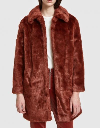 Frame Faux Fur Coat In