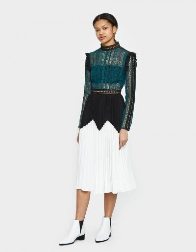 Self-portrait Stripe Panelled Lace