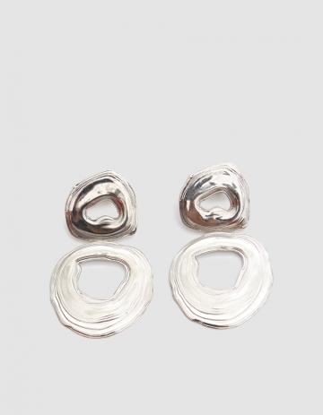 Leigh Miller White Bronze Double Whirlpool Earrings