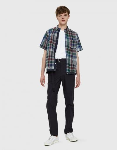 Sacai Cotton Hemp Grid Pants