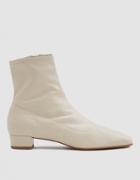 By Far Shoes Este Leather Ankle Boot In White