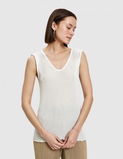 Lauren Manoogian Accordion Tank In White