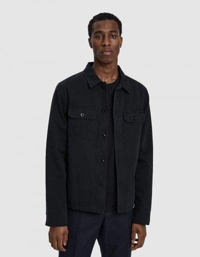 Maison Margiela Gabardine Overshirt In Black