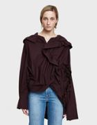 Marni L/s V Neck Blouse In Dark Eggplant