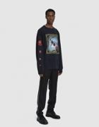 Dries Van Noten Printed Crewneck Sweatshirt In Navy