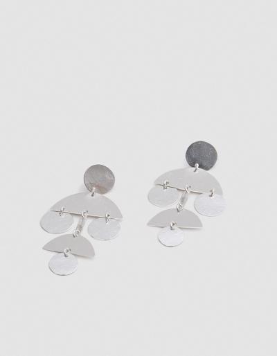 Annie Costello Brown Mini Pom Pom Earrings
