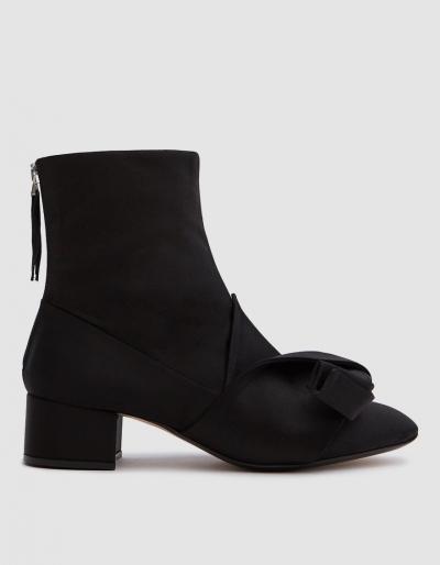 N 21 Satin Ankle Boot In Black