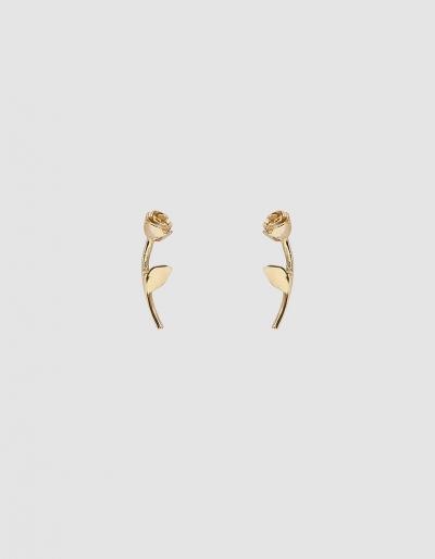Wolf Circus Rose Earrings In Gold