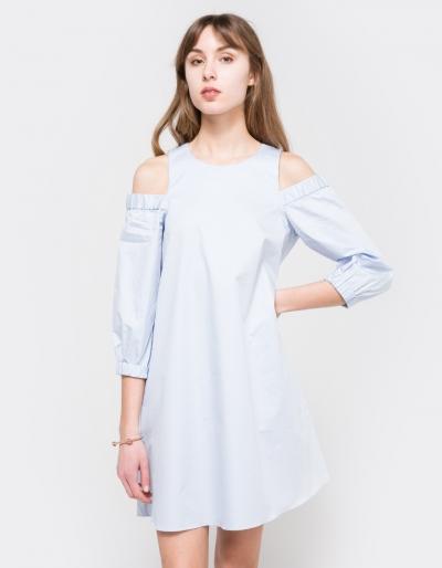 Tibi Satin Poplin Cut Out Dress