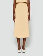 Kaarem Stream Deep Pleated Midi Skirt In Yellow