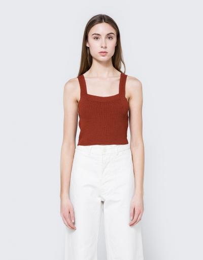 Achro Bow Crop Top In Brick