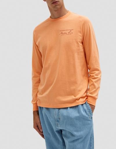 Martine Rose Classic Ls T-shirt In Peach