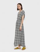 Farrow Roma Maxi Dress In Black Plaid