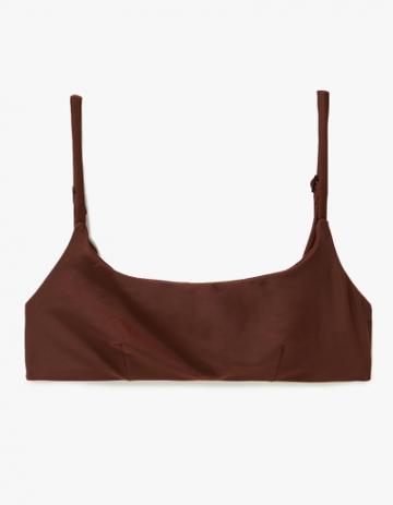Matteau Swim Crop Top In Cocoa
