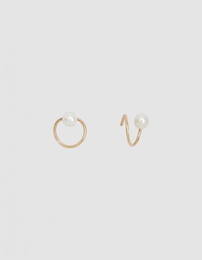 Wolf Circus Pearl Swirl Earrings In Gold/pearl