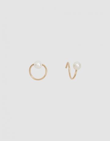 Wolf Circus Pearl Swirl Earrings In Gold/pearl
