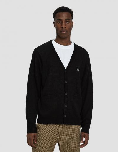 Obey Court Ii Cardigan Sweater In Black