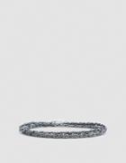 Caputo & Co. Hand-braided Silver Chain Bracelet In Dark Grey